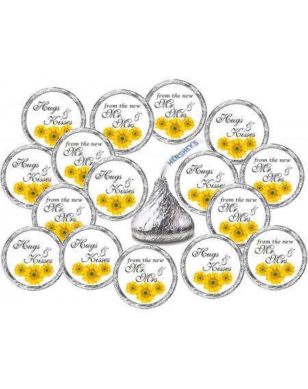 Favors 324 Sunflower Hugs and Kisses from The New Mr. & Mrs. Hershey Kiss Wedding Stickers- Floral Chocolate Drops Labels Sti...