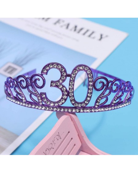 Favors 30th Birthday Tiara Gift Number Crown Happy Birthday Party Headwear 30th Birthday Party Supplies - Purple 30 - C9197X0...