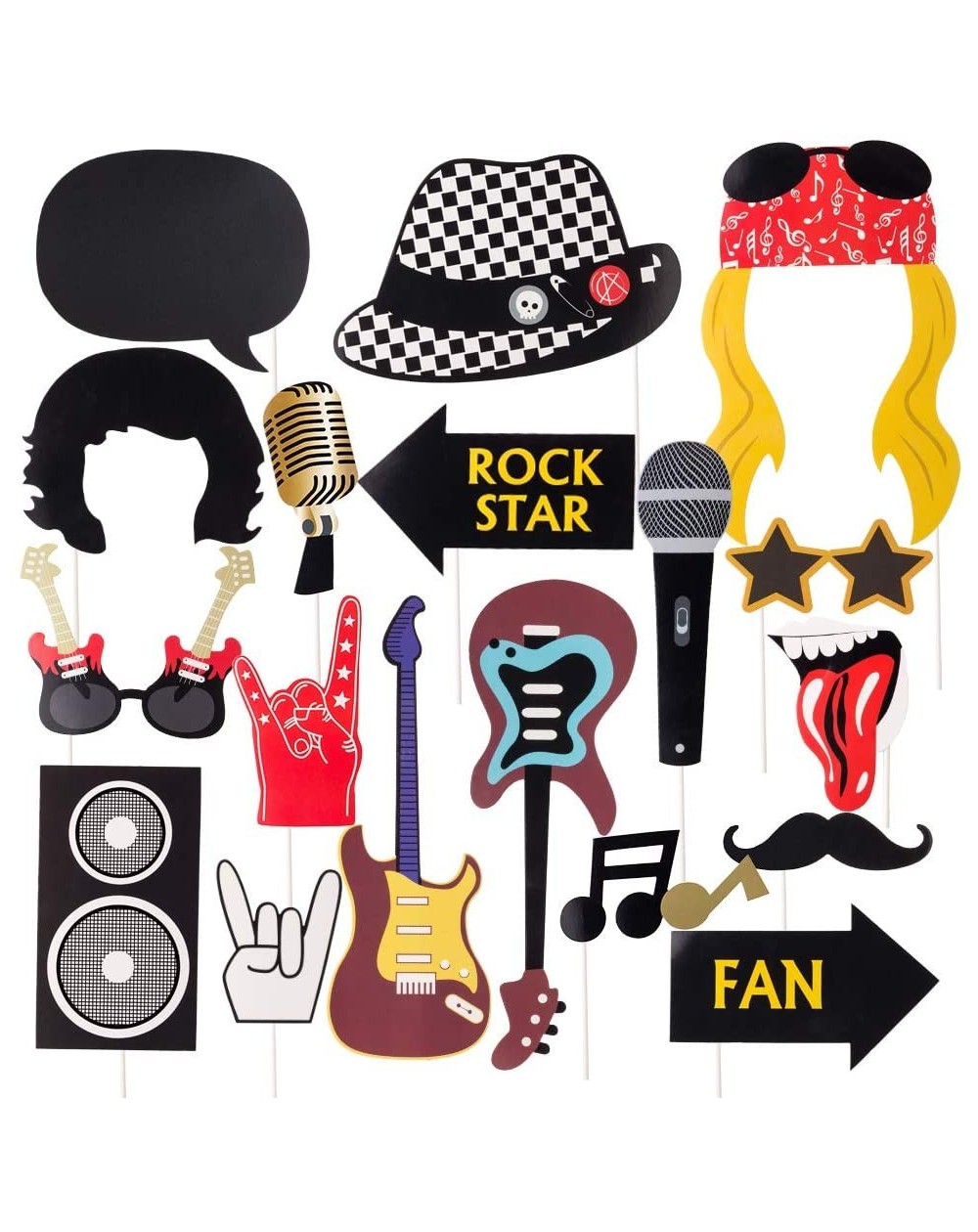 Rock Star Party Photo Booth Props Western Society Culture Jazz Music ...