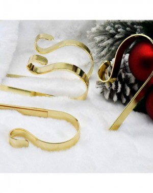 Stockings & Holders Set of 2 Metal Christmas Stocking Holder Hooks-Gold - Gold - CF192K2GLZU $13.21