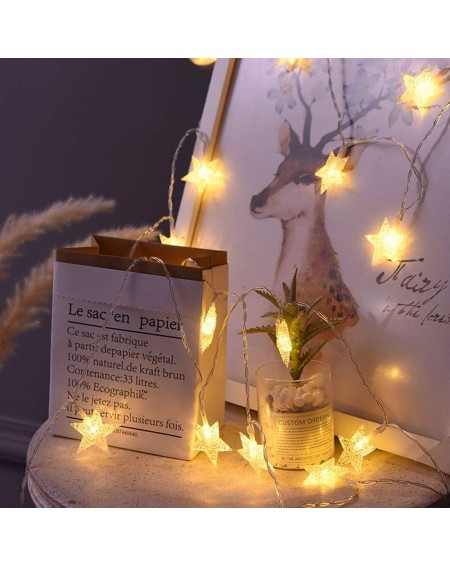 Indoor String Lights Star String Lights 40 LED Star Fairy Christmas Lights Battery Operated for Indoor & Outdoor- Party- Wedd...