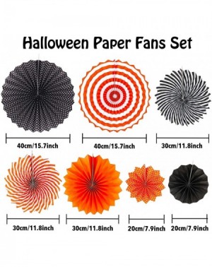 Party Favors Halloween Party Decorations Supplies Favors- Paper Fans Honeycomb Balls Printed Latex Balloons Black Boo Mylar F...