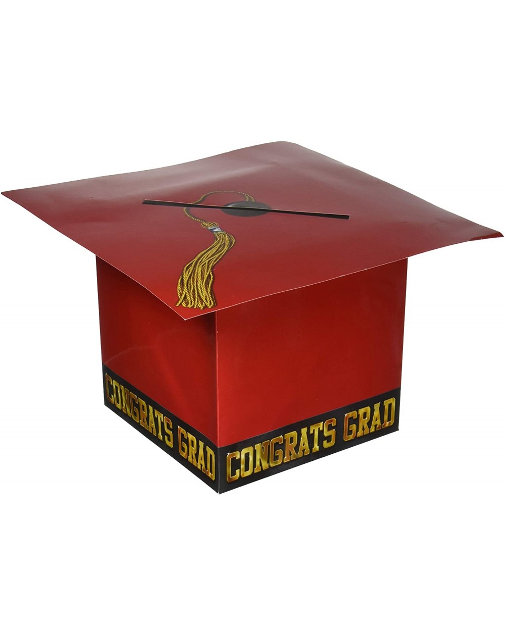 Favors Graduate Cap Card Box- 8-1/2-Inch by 8-1/2-Inch- Red - Red - CW11BZ2L4QD $15.13