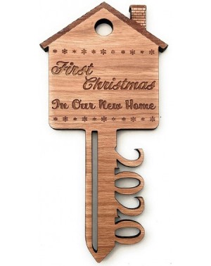 Ornaments 2020 First Christmas in Our New Home Wooden Key Shape Ornament - with Gift Box and String (Non-Personalized) - CI19...