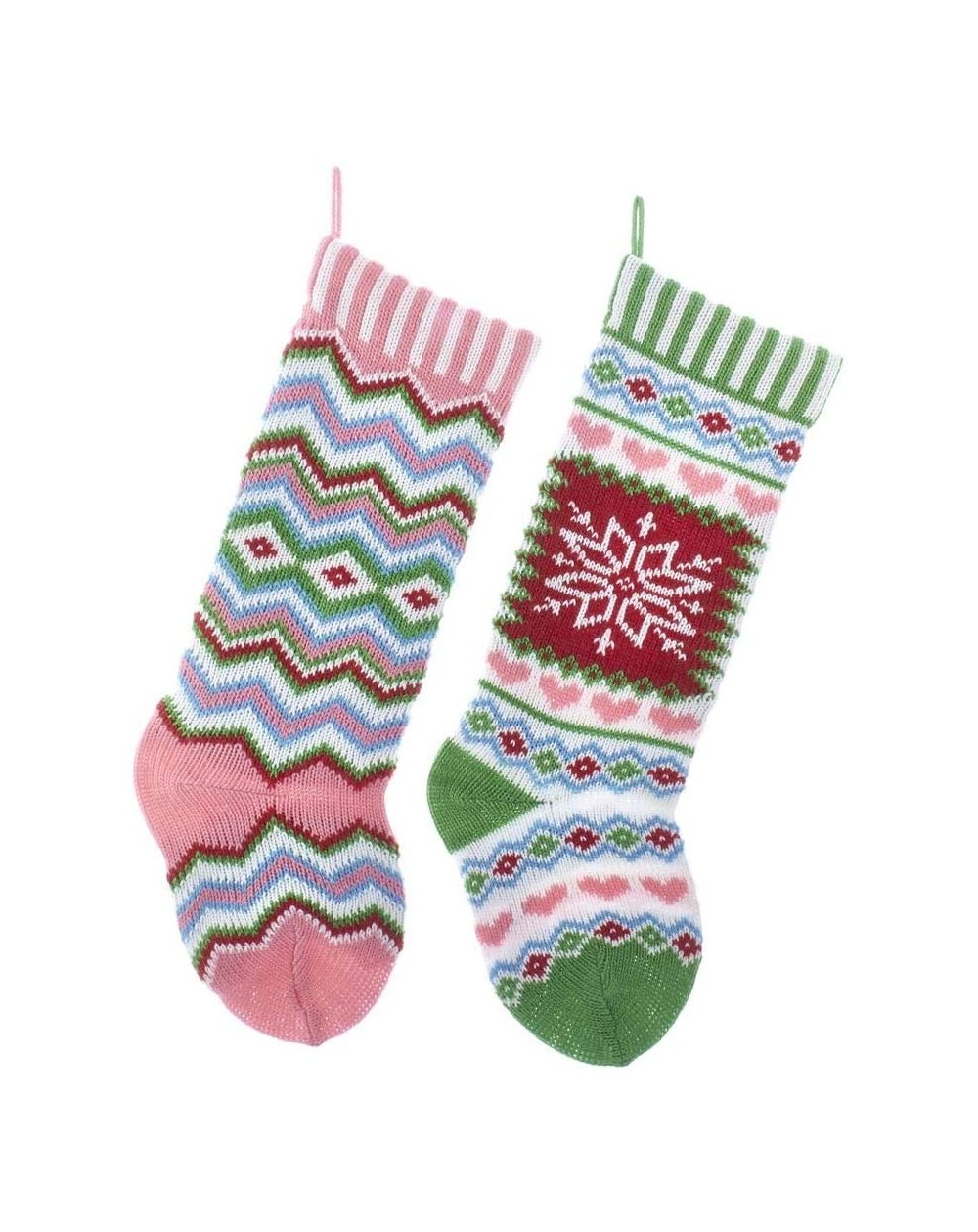 Stockings & Holders 20-Inch Traditional Bright Knit Stockings 2 Assorted - CW18YQ7EE36 $19.55