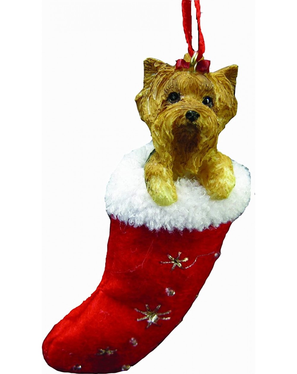 Stockings & Holders Yorkie Christmas Stocking Ornament- Hand Painted and Stitched Detail - C61120U7EC7 $10.97