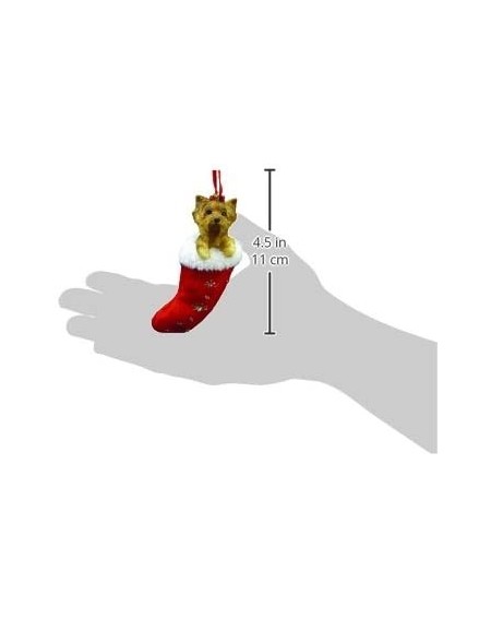 Stockings & Holders Yorkie Christmas Stocking Ornament- Hand Painted and Stitched Detail - C61120U7EC7 $10.97