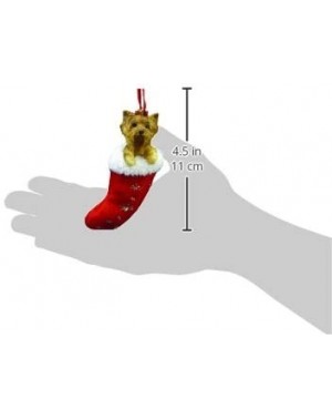 Stockings & Holders Yorkie Christmas Stocking Ornament- Hand Painted and Stitched Detail - C61120U7EC7 $10.97