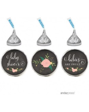 Favors Chalkboard Floral Party Baby Shower Collection- Chocolate Drop Labels for Hershey's Kisses Party Favors- Babies are Sw...