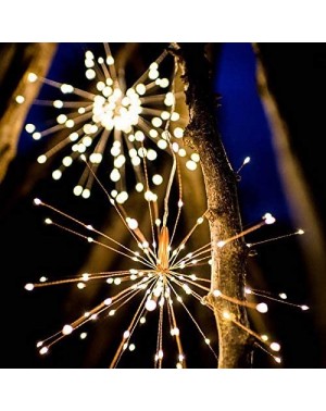 Indoor String Lights 2 Pack Warm White Hanging Firework Lights 150 LED Fairy Lights Twinkle Starburst Lights Waterproof Batte...