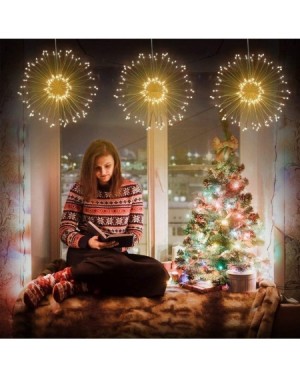 Indoor String Lights 2 Pack Warm White Hanging Firework Lights 150 LED Fairy Lights Twinkle Starburst Lights Waterproof Batte...