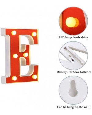 Outdoor String Lights LED Marquee Letter Lights 26 Alphabet Light Up Red Letters Sign Battery Powered Perfect for Night Light...