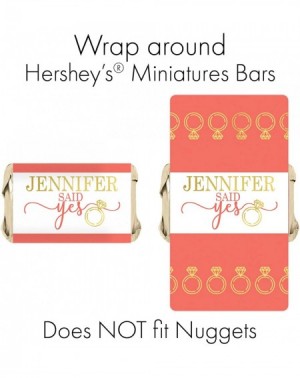 Favors Personalized Bridal Shower Mini Candy Bar Labels - 45 Stickers (Coral) - Coral - C619DGZZWGL $14.00