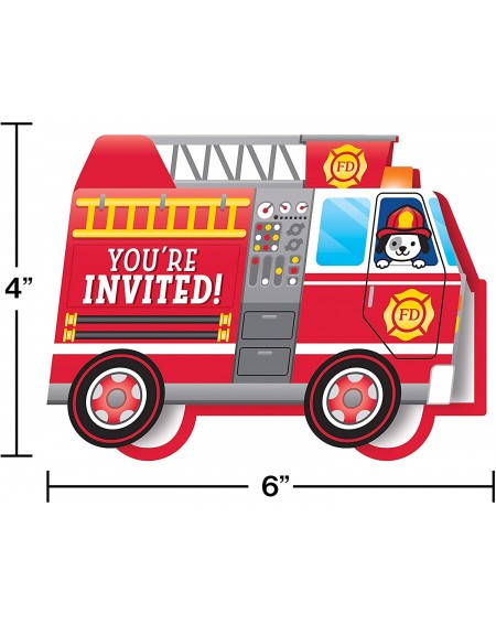 Party Packs 16 Pack Firefighter Foldover Invitations Birthday Party Supplies Value Pack (Plus Party Planning Checklist by Mik...