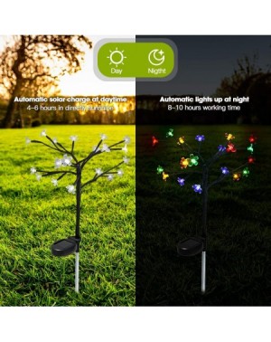 Outdoor String Lights Solar Lights Outdoor Decorative Solar Garden Lights- 4 Pack Beautiful 20 LED Fairy Flower Lights- Solar...