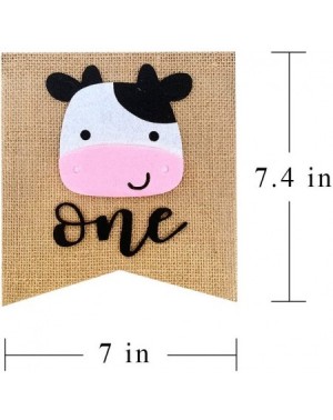 Banners & Garlands Farm ONE High Chair Banner for First Birthday- Barnyard Cow 1st Birthday Party Highchair Decoration - Farm...