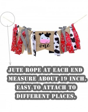 Banners & Garlands Farm ONE High Chair Banner for First Birthday- Barnyard Cow 1st Birthday Party Highchair Decoration - Farm...