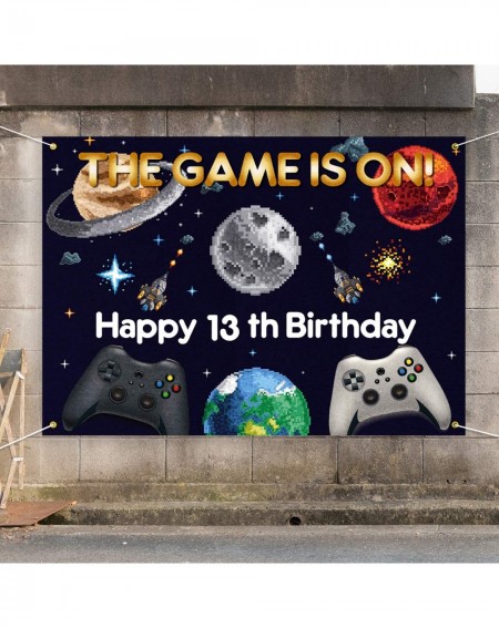 Banners Happy 13th Birthday Backdrop Photo Background Banner Game Themed Birthday Decorations Party Supplies for Boys - CY190...