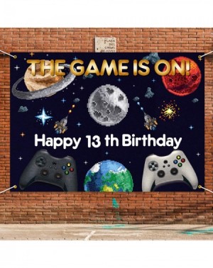 Banners Happy 13th Birthday Backdrop Photo Background Banner Game Themed Birthday Decorations Party Supplies for Boys - CY190...