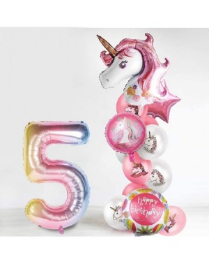 Balloons Unicorn Balloons Birthday Party Decorations for Girls 5th Party- 43" Pink Large Unicorn Gradient Jumbo Number"5" Foi...