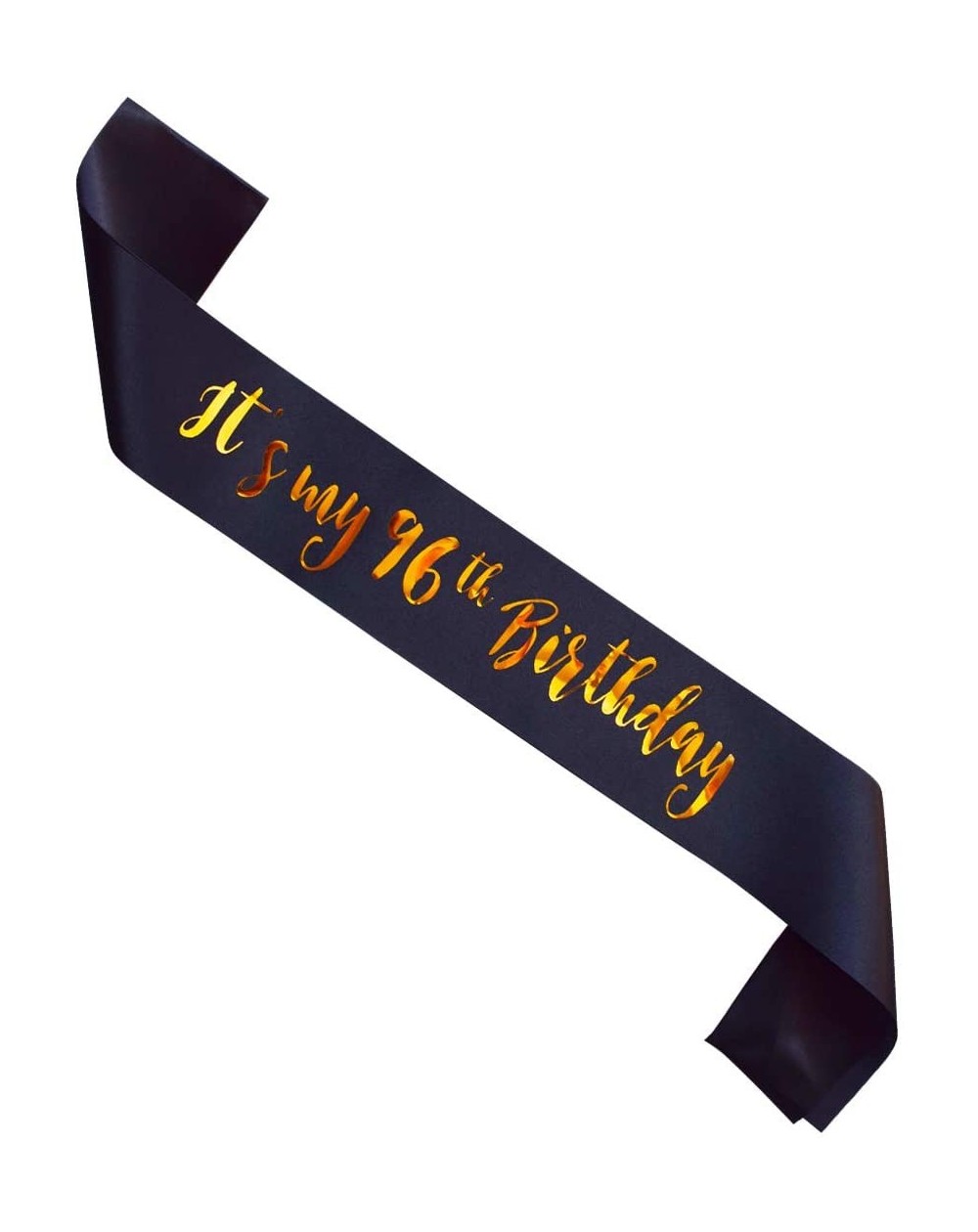 Favors It's My 96th Birthday sash- Black and Gold Women or Men 96 Years Birthday Gifts Party Supplies- Party Decorations - C5...