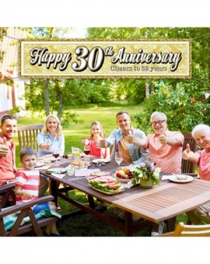 Banners & Garlands Happy 30th Anniversary Banner Cheers to 30 Year Banner Party Decorations 30th Anniversary Sign for Birthda...