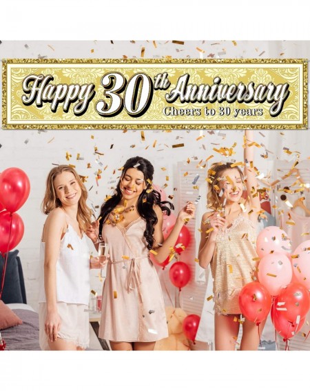 Banners & Garlands Happy 30th Anniversary Banner Cheers to 30 Year Banner Party Decorations 30th Anniversary Sign for Birthda...