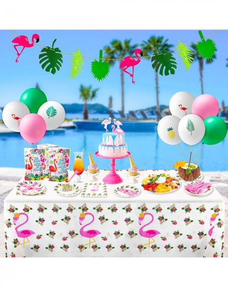 Party Packs 123 Pcs Tropical Hawaiian Party Decorations Flamingo Party Supplies Including Palm Leaves Flamingo Banner Balloon...