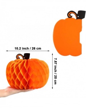 Tissue Pom Poms 6 Pack 10.2 Inch Paper Pumpkin Honeycomb Centerpieces 3D Tissue Pumpkins Paper Hanging Decoration Halloween T...