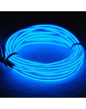 Indoor String Lights Neon LED Light Glow EL Wire Battery Pack String Strip Rope Tube Car Dance Party + Controller (15ft- Blue...