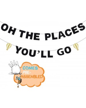 Banners Oh The Places You'll Go Birthday Banner - Congrats Grad 2020 Graduation Party - Kids School Days Bon Voyage Hot Air B...