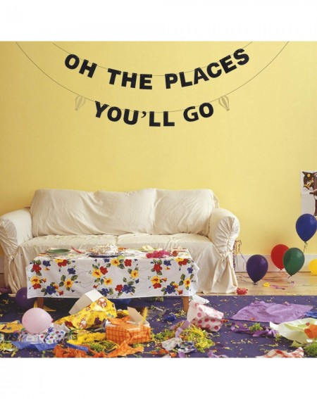 Banners Oh The Places You'll Go Birthday Banner - Congrats Grad 2020 Graduation Party - Kids School Days Bon Voyage Hot Air B...