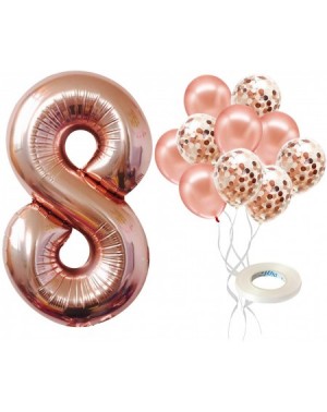 Balloons Rose Gold Number 8 balloon - foil mylar Rose Gold Balloons Party Decorations rose gold party supplies for Engagement...