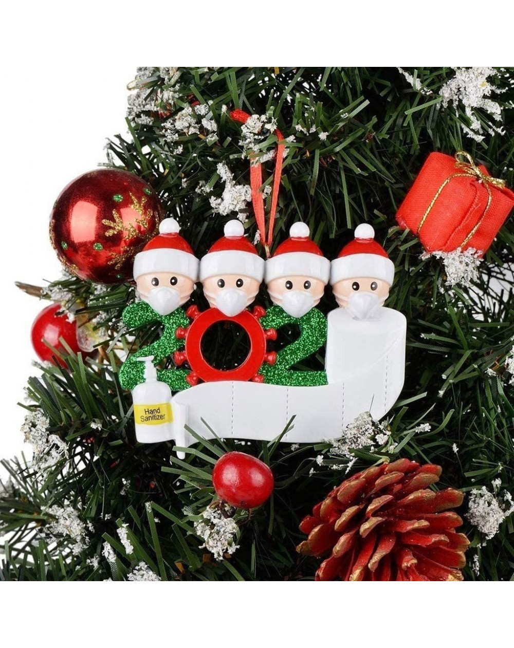 Ornaments Personalized 2-5 Family Members Name Christmas Tree Hanging Ornament Kit- 2020 Family Customized Christmas Decorati...