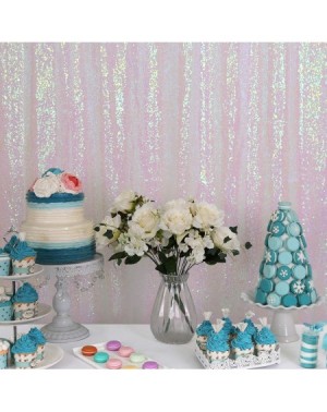 Photobooth Props Iridescent Photography Backdrop Sequin Backdrop Curtains for Wedding Party-4ftx6.5ft - Iridescent - CJ188QQO...