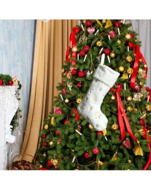 Stockings & Holders 22 Inch Snowy White Christmas Stockings with Snowflake Faux Fur Christmas Stockings Hanging Ornaments Can...