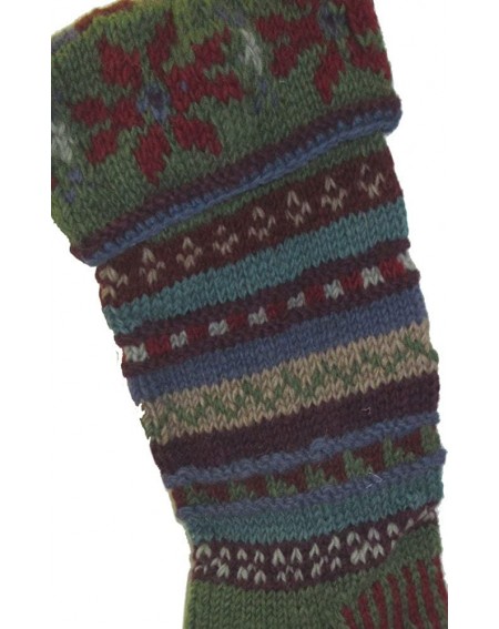 Stockings & Holders Handknit Wool Christmas Stockings - Country Green Stripe - C3187ODDKNI $36.73