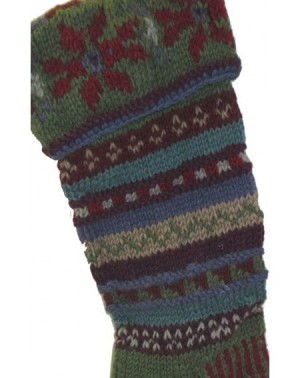 Stockings & Holders Handknit Wool Christmas Stockings - Country Green Stripe - C3187ODDKNI $36.73