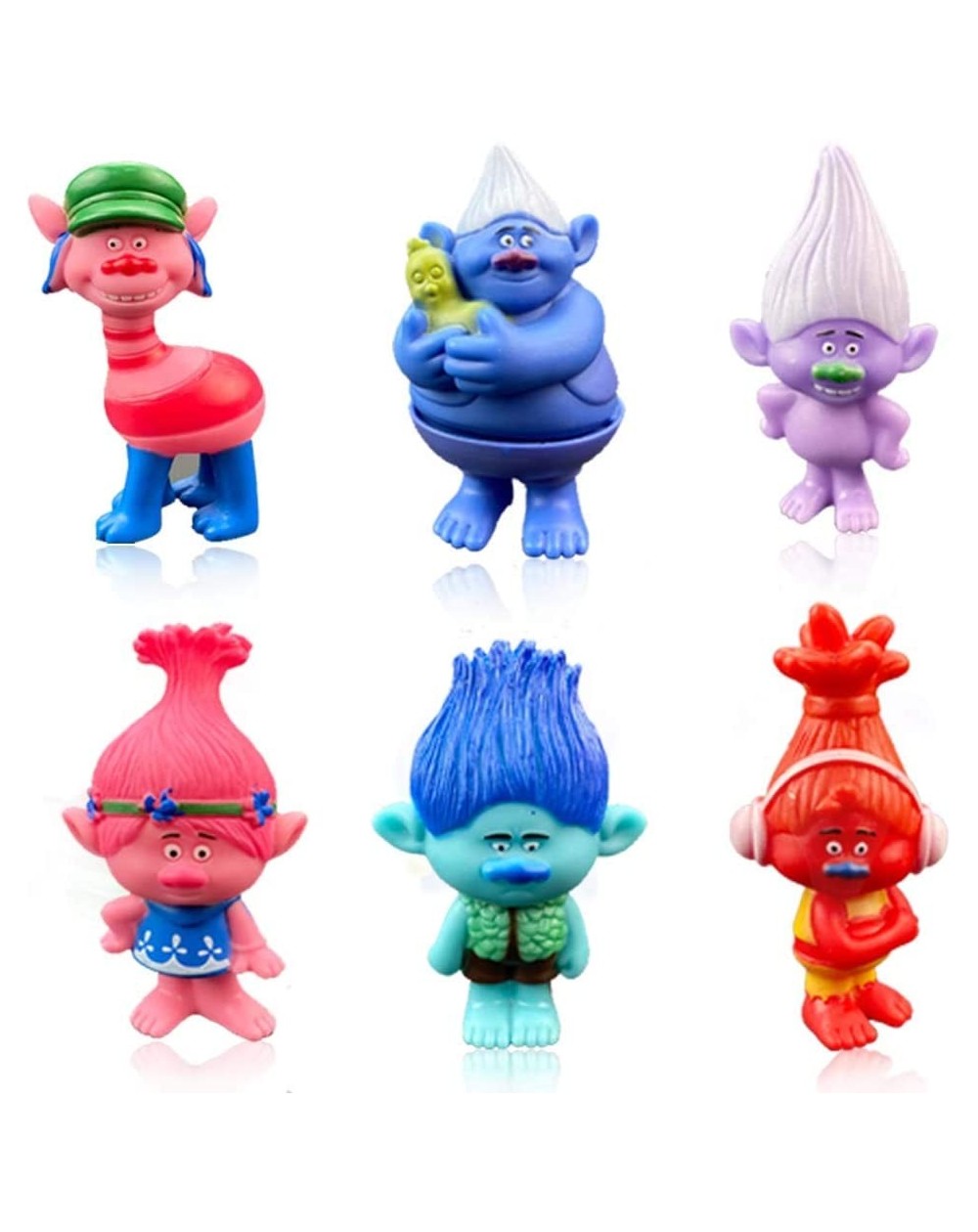 Cake & Cupcake Toppers Trolls Doll Cake Toppers 6pcs- Mini Trolls Toys- Trolls Doll Action Figures Birthday Cake Topper Cupca...