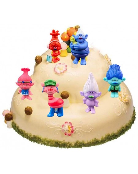 Cake & Cupcake Toppers Trolls Doll Cake Toppers 6pcs- Mini Trolls Toys- Trolls Doll Action Figures Birthday Cake Topper Cupca...