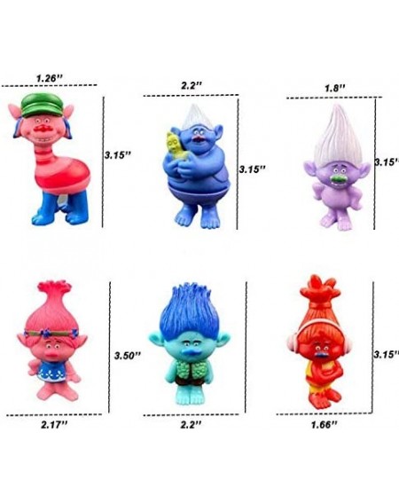 Cake & Cupcake Toppers Trolls Doll Cake Toppers 6pcs- Mini Trolls Toys- Trolls Doll Action Figures Birthday Cake Topper Cupca...