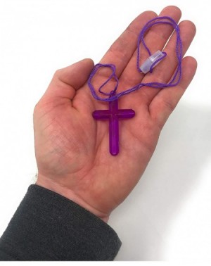 Favors 200 Bulk Plastic Crystal Cross Pendant on Cord - Each Cross in Individual Packaging - CX18HZ3KC9R $22.23