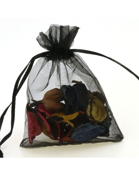 Favors 50PCS Drawstring Organza Jewelry Candy Pouch Small Wedding Party Favor Gift Packing Bags (Black- 9 x12cm) - Black - CR...