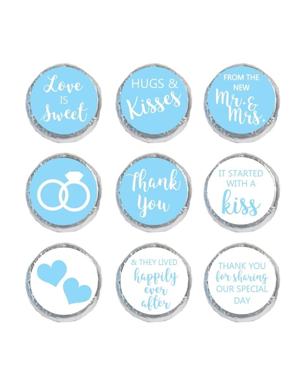 Favors Mini Candy Stickers Wedding Favors Set of 324 (Light Blue) - Light Blue - CI18KAUQWGG $9.44