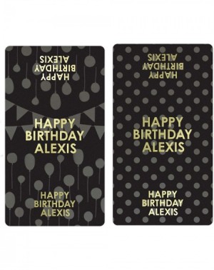 Favors Personalized Happy Birthday Party Mini Candy Bar Wrappers with Name - 45 Stickers (Gold) - Gold - C2198TTDG7G $11.96