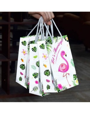 Party Packs Flamingo Gift Bags - 16 PCS Tropical Themed Party Favors for Girls Kids Durable Paper Goodies Treat Bags Birthday...