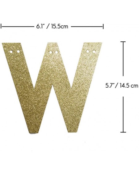 Banners We are Two Gold Glitter Garland Bunting Banner- Twins' 2nd Birthday Party Decorations - CG18GYRAKWZ $9.79