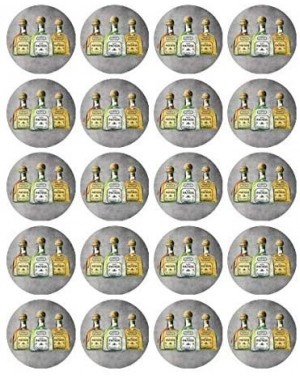 Cake & Cupcake Toppers 1.875" Pre-Cut Patron Silver- Reposado & Anejo Tequila Edible Image Cupcake Toppers! - CR198OGS66E $10.71