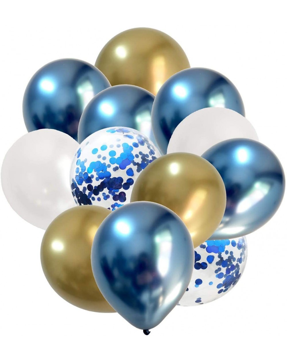 Chrome Metallic Blue Gold Balloons-50Pieces Latex Balloons White Gold ...