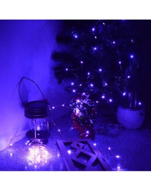 Indoor String Lights 4 Packs 16.4Ft 50 LED Purple Fairy Lights Battery Operated- Mini Copper Fairy Lights- Twinkling Purple C...